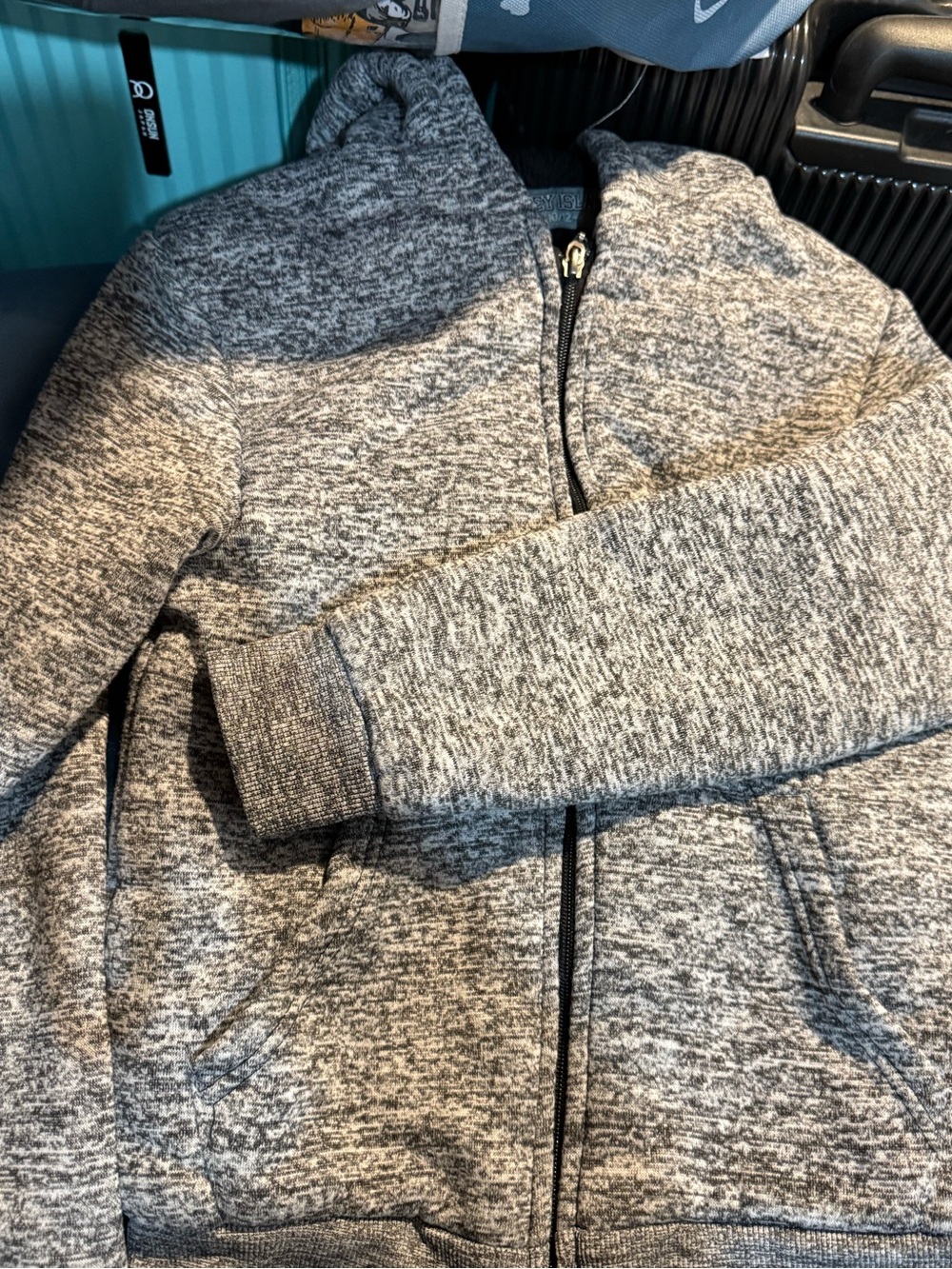 EUC - Marled Gray Full-Zip Hoodie Sweater